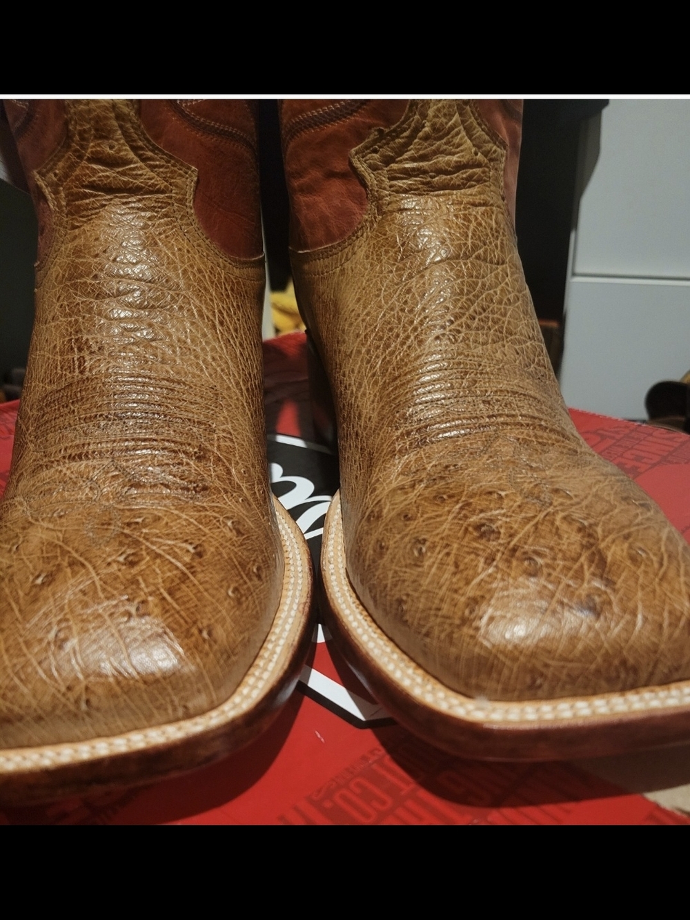 JUSTIN'S Men's SMOOTH OSTRICH  LEATHER BOOTS .... NEW